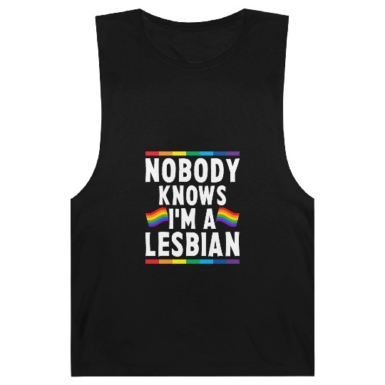 Nobody Knows I'm A Lesbian LGBTQ Barnard Tanks