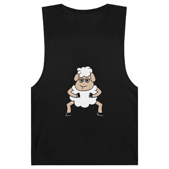 Sheep Tired Bored Look Standing Cute Cool Cartoon Barnard Tanks