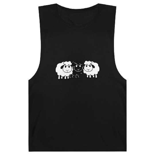 Black Sheep 3 Small Friends Team Crew Sheep Cute Barnard Tanks
