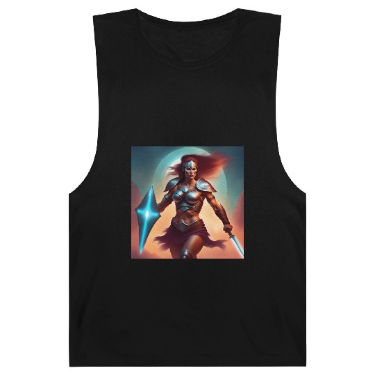 Barbarian warrior woman with magical sword Barnard Tanks