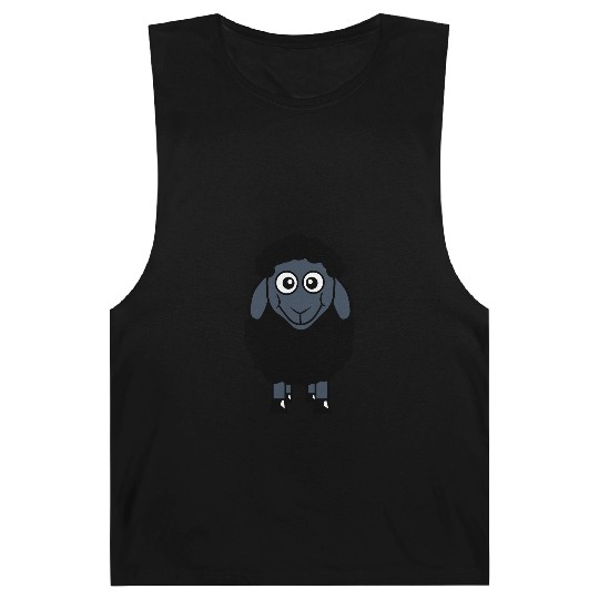 Black Sheep Small Cute Funny Lamb Cool Comic Sweet Barnard Tanks