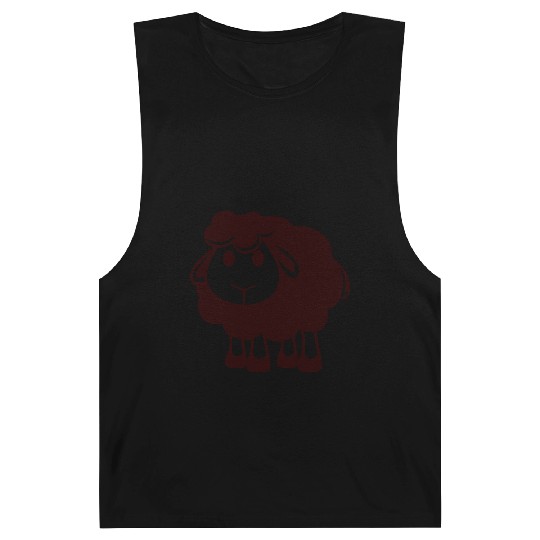 Black Sheep Small Cute Cute Lamb Cool Comic Sweet Barnard Tanks