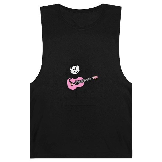 Text banner guitar girl pink Barnard Tanks
