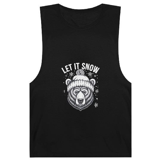 Let It Snow Bear Barnard Tanks, Winter Bear Graphic Barnard Tanks,