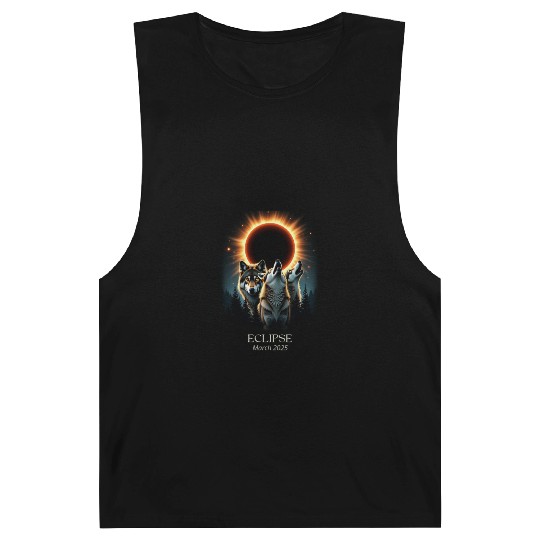 Three Wolves and Solar Eclipse, Forest Wolf Animal Barnard Tanks