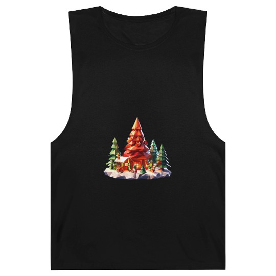 Geometric Christmas Tree Scene Barnard Tanks