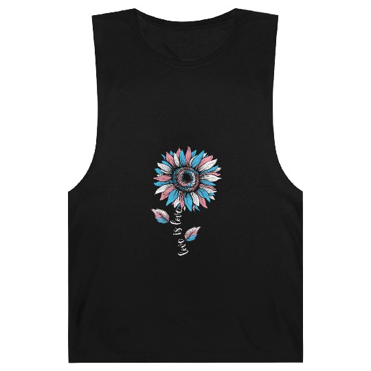 Rainbow Sunflower Love Is Love LGBT Pride Barnard Tanks