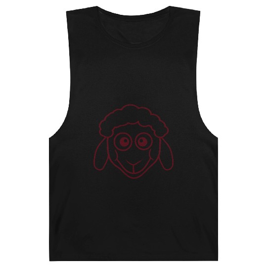 Sheep Face Head Cute Small Baby Lamb Sweet Comic Barnard Tanks