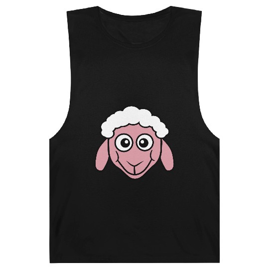 Sheep Face Head Cute Small Baby Lamb Sweet Comic Barnard Tanks