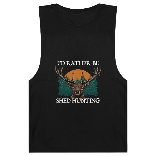 Id Rather Be Shed Hunting Deer Hunter Elk Animal Barnard Tanks