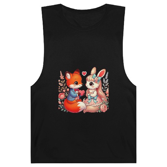 Beautiful couple heartvalentine's day design Barnard Tanks