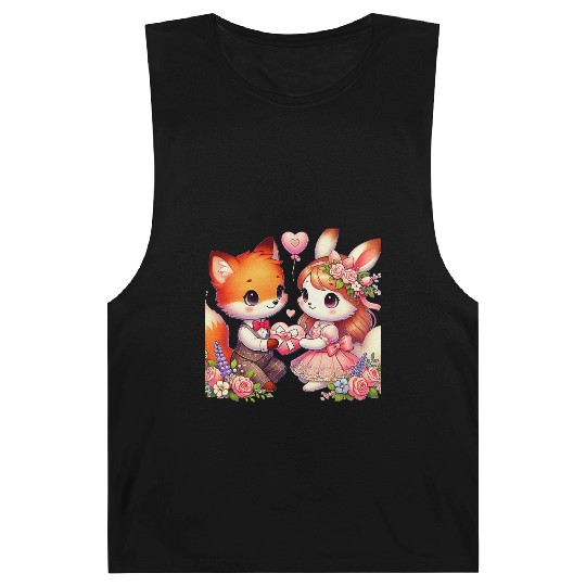 Beautiful couple heartvalentine's day design Barnard Tanks