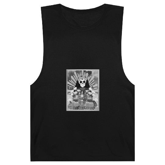 Butterfly Black and White Santa Muerte Barnard Tanks