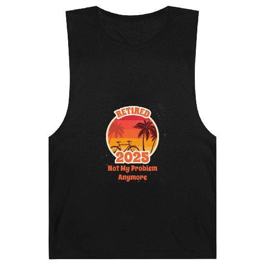 Funny Retired 2025 Sunset Cycling Design Barnard Tanks