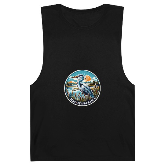 Great Blue Heron Beak Performance Retro Barnard Tanks
