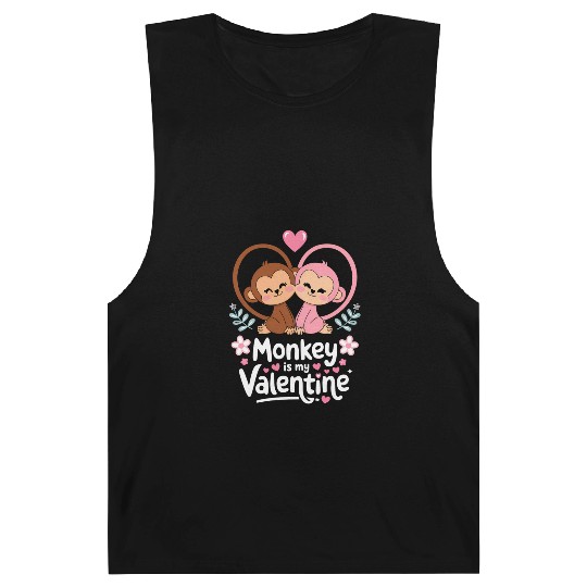 Monkey is my valentine Barnard Tanks