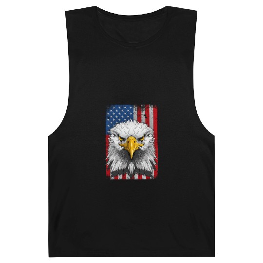 American Flag Patriotic Eagle 4th of July Barnard Tanks