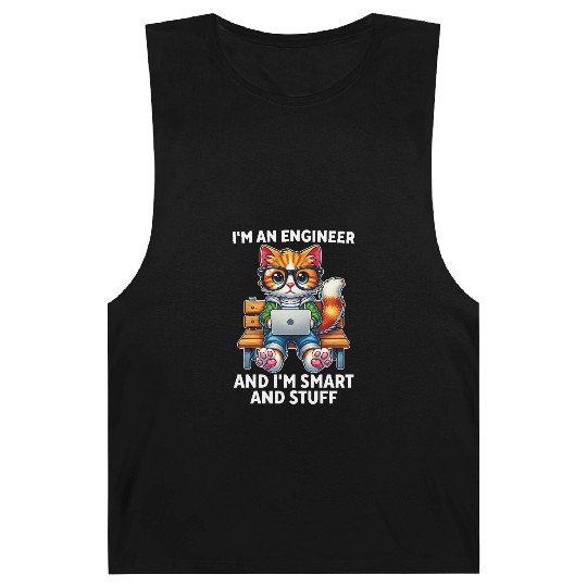 Funny Cat Developer I'm An Engineer And I'm Smart Barnard Tanks