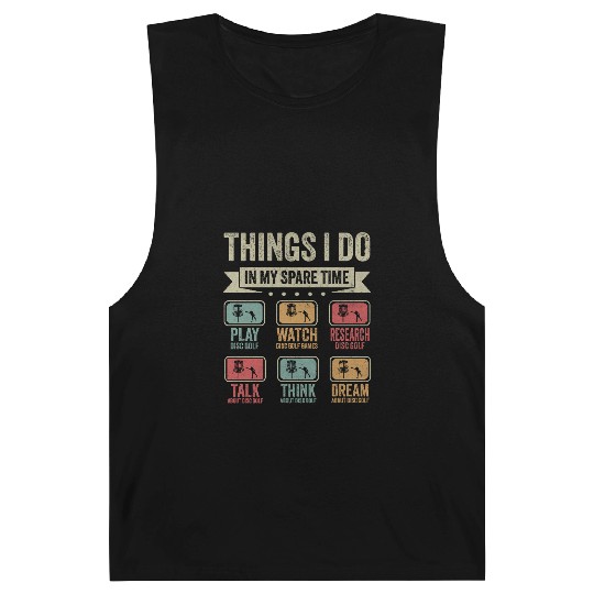 Disc Golf Lover Spare Time Activities Funny Gift Barnard Tanks