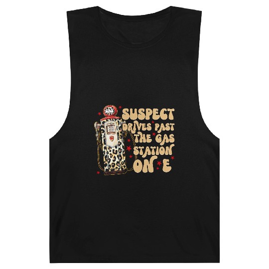 Funny Gas Station Leopard Print Design Barnard Tanks