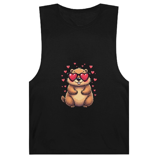 Groundhog Valentines day Animal Lovers Barnard Tanks