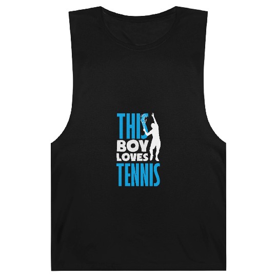 This Boy Loves Tennis Graphic Design Barnard Tanks