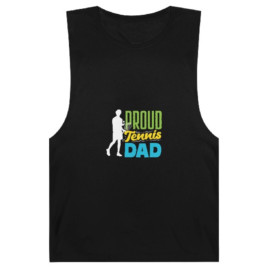 Proud Tennis Dad Graphic Silhouette Barnard Tanks
