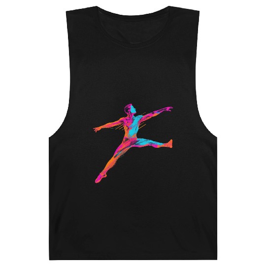 Male Ballet Dancer Synthwave Barnard Tanks
