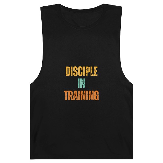 Retro Disciple in training barbell Barnard Tanks