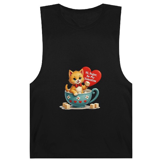 Hi Sugar Vintage Kitten Valentine s Day Card Barnard Tanks