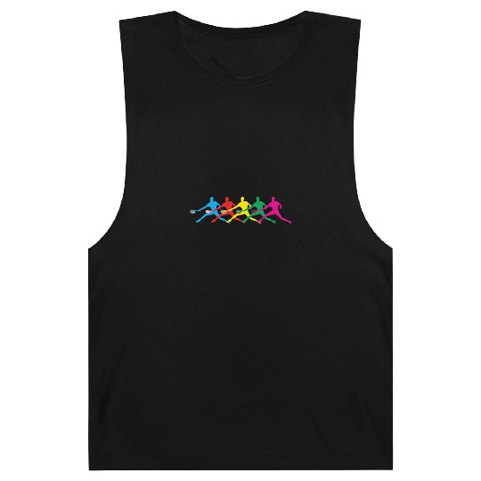 Colorful Tennis Players Silhouette Art Barnard Tanks
