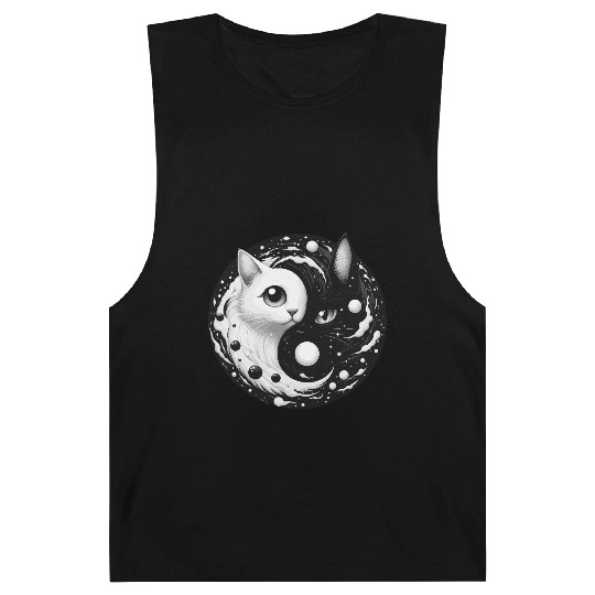 Ying and Yang Cats Asian Meditation Gift Idea Barnard Tanks