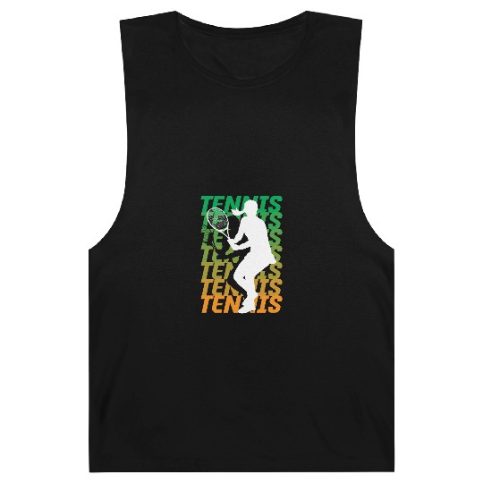 Colorful Tennis Enthusiast Silhouette Design Barnard Tanks