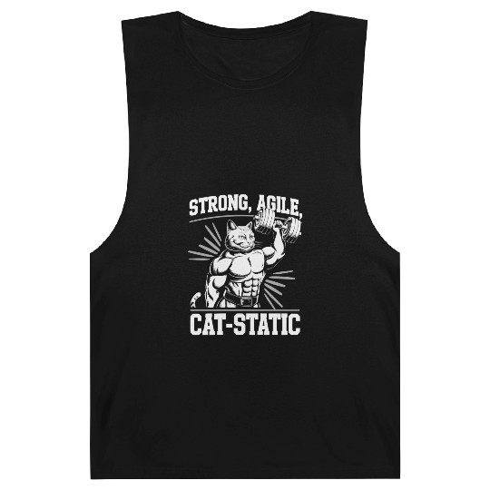 Bodybuilding Cat Fitness Workout Gym Instructor Barnard Tanks