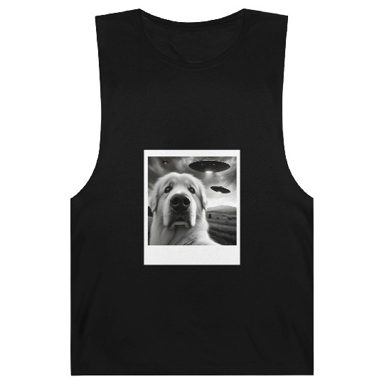 Great Pyrenees Funny Graphic Selfie with UFOs Weir Barnard Tanks