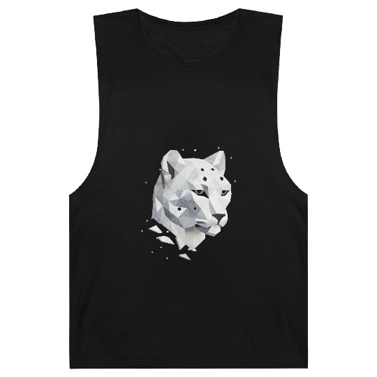 Geometric Snow Leopard - Elegance of the Wild Barnard Tanks