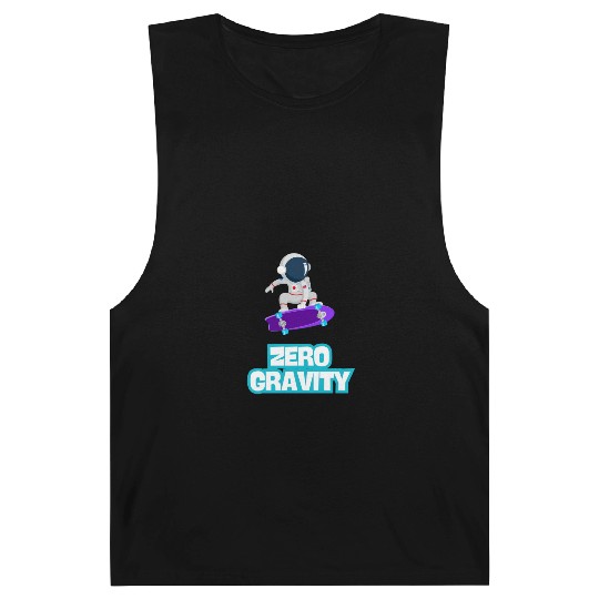 Zero Gravity Skateboarding Astronaut - Funny Skate Barnard Tanks