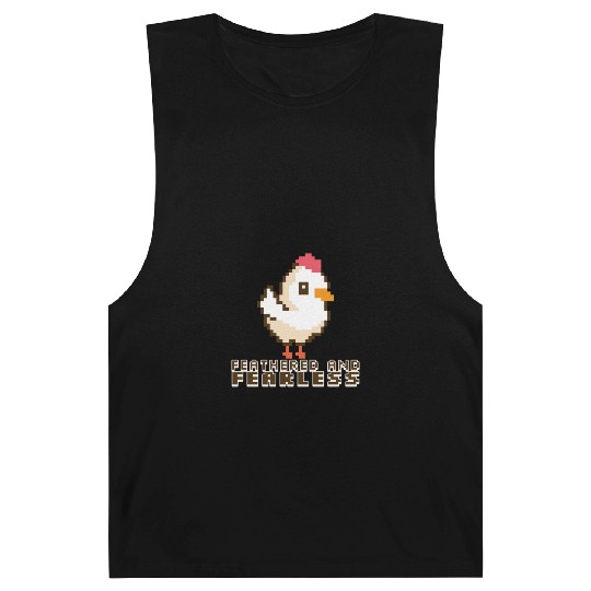 Feathered and Fearless: Bold 8-Bit Chicken Barnard Tanks