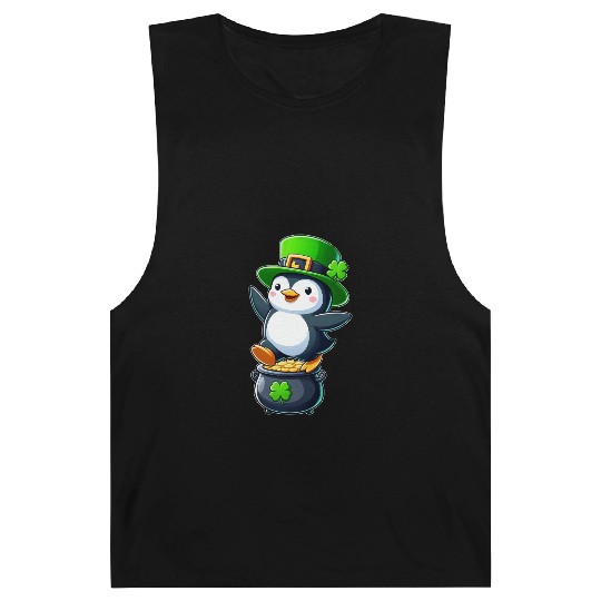 St. Patrick's Day penguin top hat clover Barnard Tanks