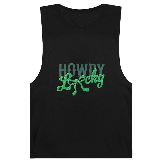 Howdy Lucky Western Cowgirl St Patricks Design Barnard Tanks