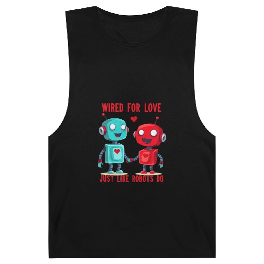 Valentine's Day Gift: Two Robots in Love on Bella Barnard Tanks