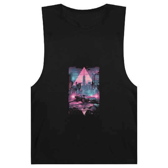 Retro Vaporwave Car City Synthwave 80s 90s Barnard Tanks
