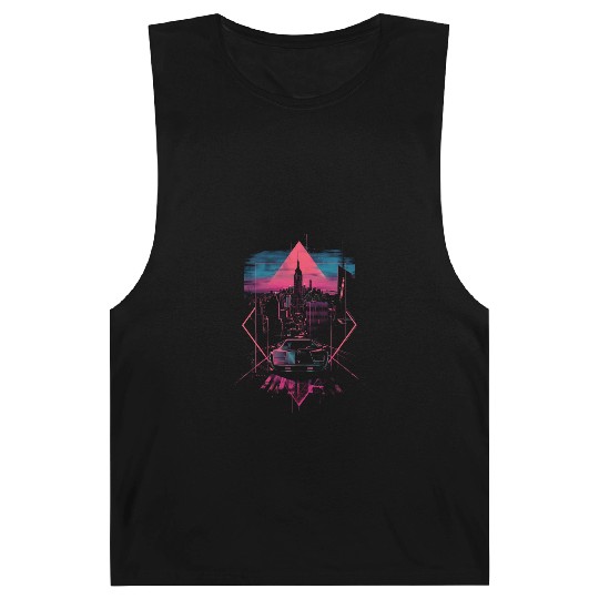 Retro Car City Vaporwave Synthwave 80s 90s Barnard Tanks