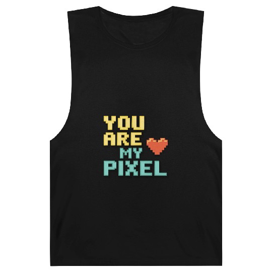 Gamer Valentine's Pixel 8-bit Gaming Couple Barnard Tanks