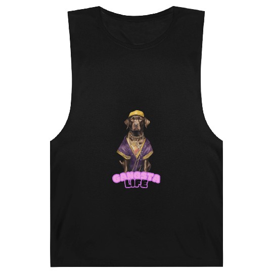 Gangsta Life Chocolate Labrador Barnard Tanks