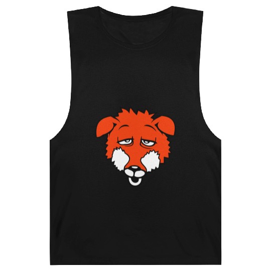 Fox Tired Eyes Exhausted Sleepy Sweet Funny Cool Barnard Tanks