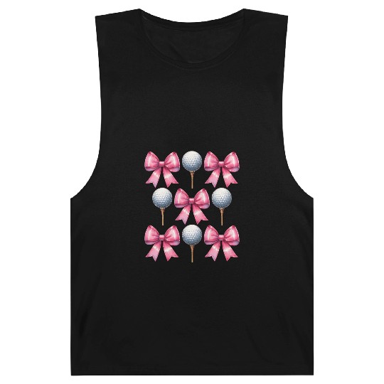 Coquette Bow Golf Ball Mothers Day Golfing Pink Barnard Tanks