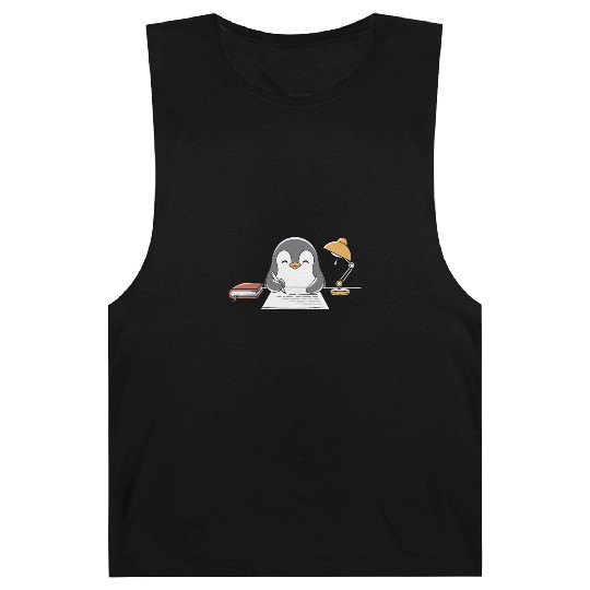 Writer Author Penguin Scribbling at Desk Barnard Tanks