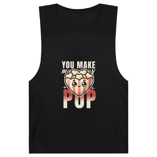 You Make My Heart Pop Cute Popcorn Valentine's Day Barnard Tanks