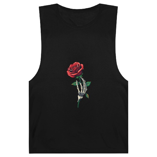 Skeleton Hand Holding a Rose: Beauty in the Dark Barnard Tanks